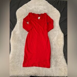 New Express Womens Red‎ Long Sleeve Dress Size XS
